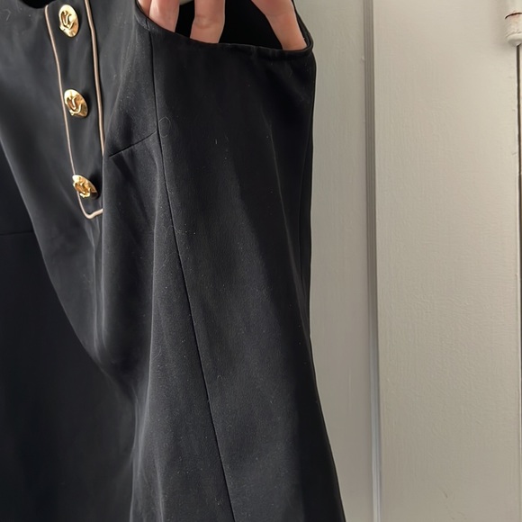 Authentic Vintage Louis Vuitton LV black blouse top tank gold buttons mod 60s - Picture 10 of 14